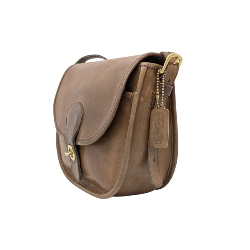 Coach‎ Saddlery Bag 9535 Putty Brown Leather NYC Crossbody Minimal Vintage